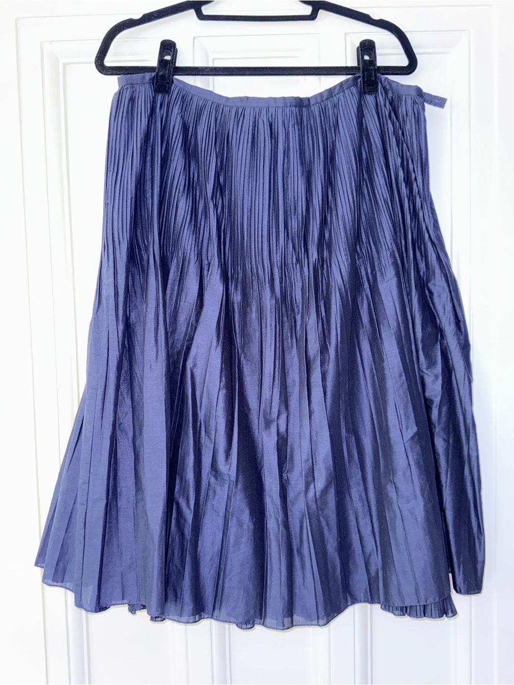 Pleated Navy Blue Women Skirt